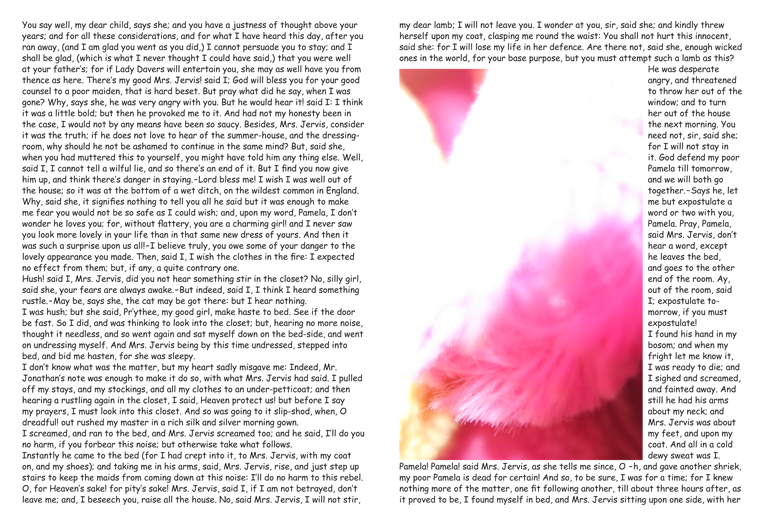 Text from 'Pamela' typeset in Comic Sans around a image of blurry pink and yellow colours