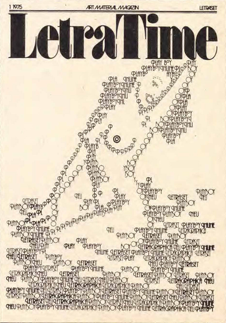 Cover of Letra Time magazine that depicts a naked woman using letters to create tone